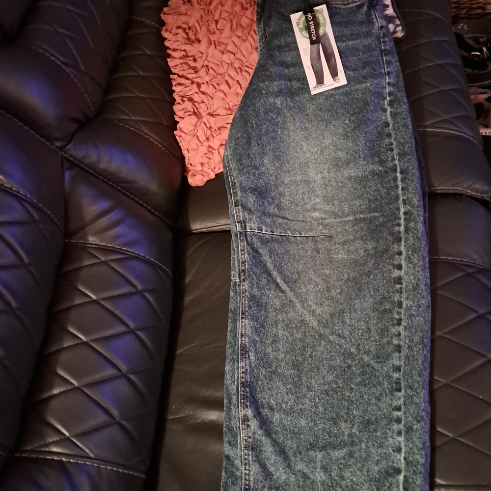 Stylish Mid Rise Barrel Jeans - Dark Blue - Picture 5 of 5